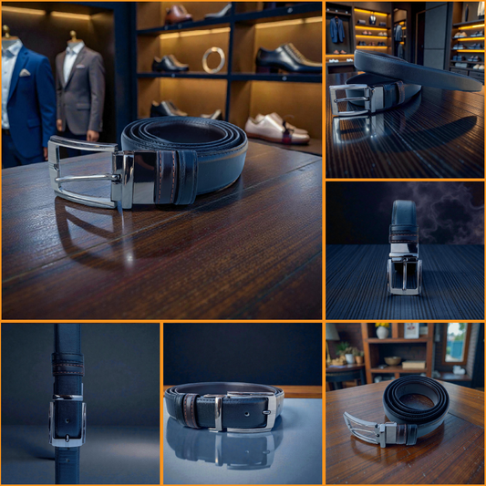 2-in-1 Reversible Leather Belt – Black & Brown