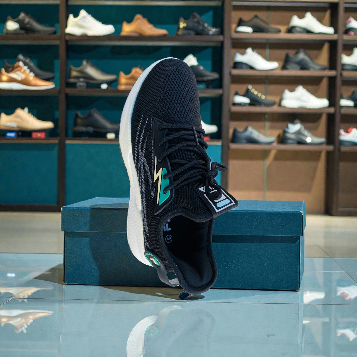 F Black Men's  Sneakers – Running Casual Walking Shoe