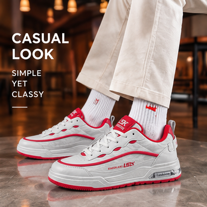 গ্রে & রেড | Men’s Premium Casual Sneakers – 322 RED & Gray