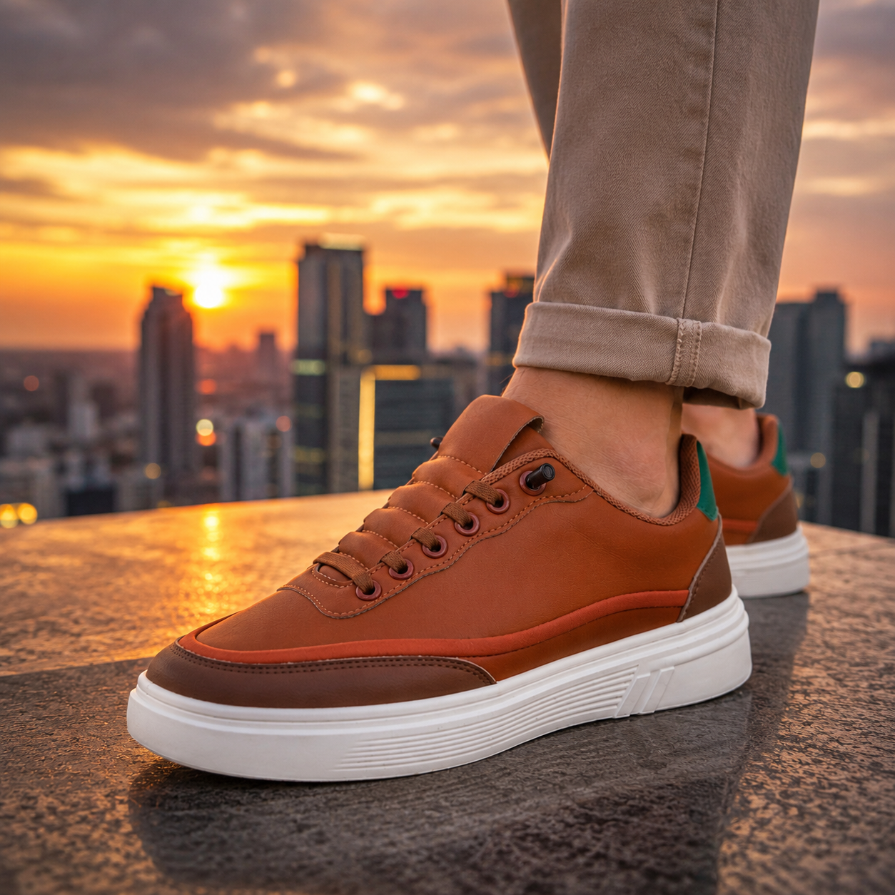 Rust Battalion Men’s Premium Casual Sneakers – 327 Rust