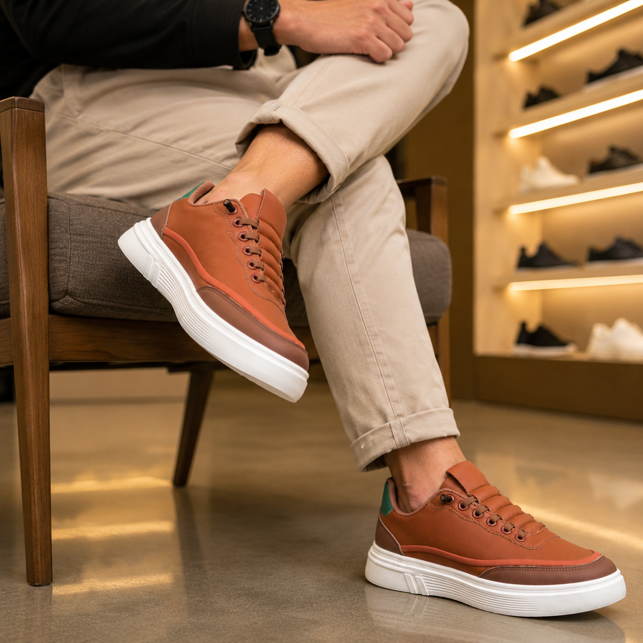 Rust Battalion Men’s Premium Casual Sneakers – 327 Rust