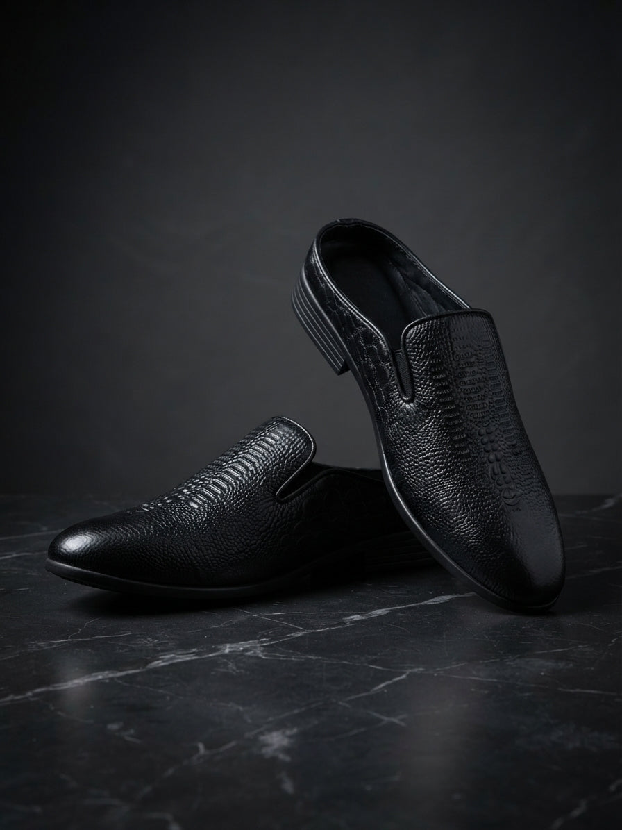 তুর্কি INSPIRED BLACK অক্সফোর্ড Luxury Men’s Half Shoe