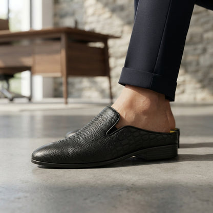 তুর্কি INSPIRED BLACK অক্সফোর্ড Luxury Men’s Half Shoe