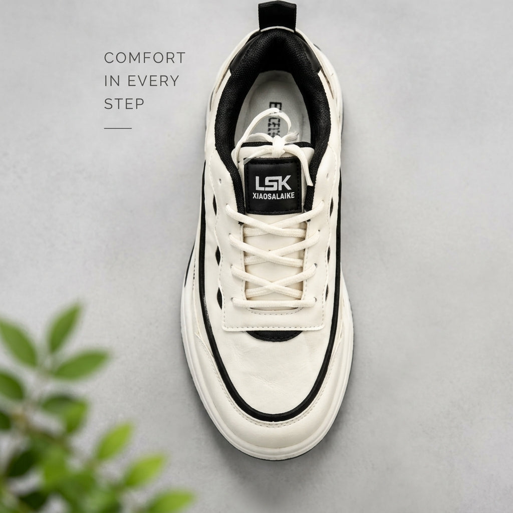 ব্ল্যাক & হোয়াইট | Men’s Premium Casual Sneakers – 322 Black & White
