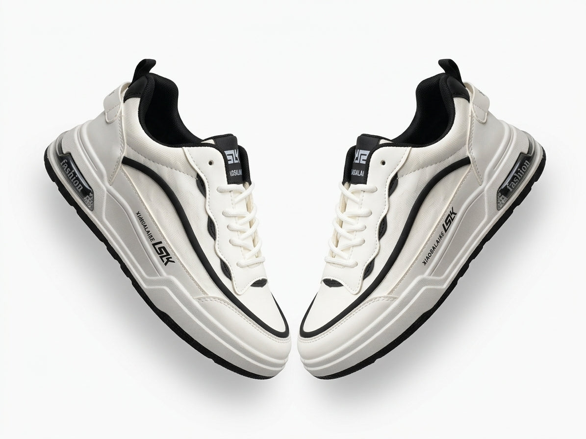 ব্ল্যাক & হোয়াইট | Men’s Premium Casual Sneakers – 322 Black & White