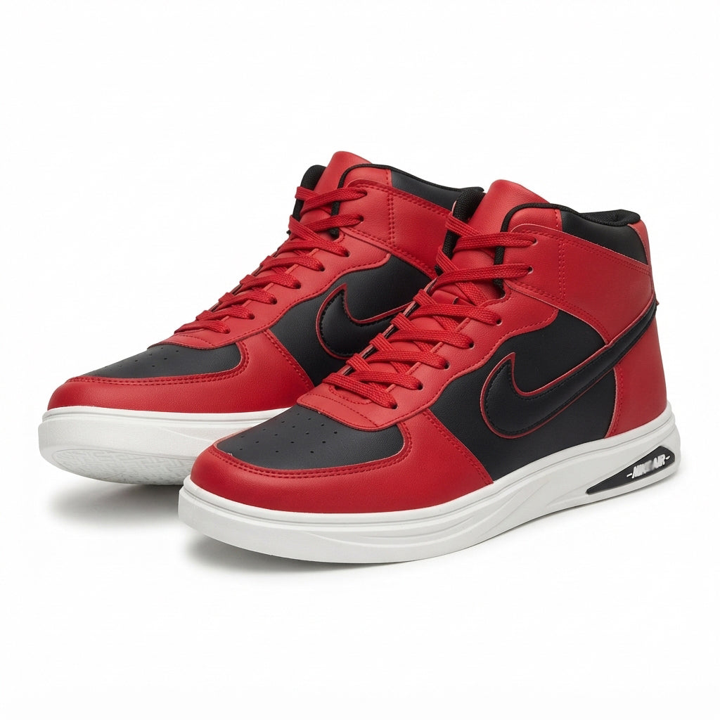 High Neck Sneakers For Men Red-5210
