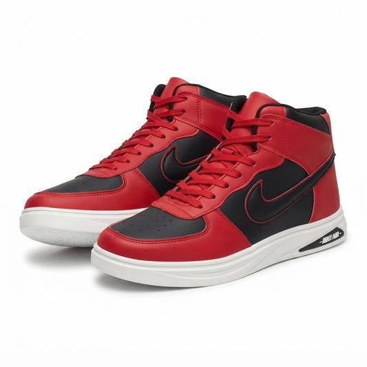 High Neck Sneakers For Men Red-5210