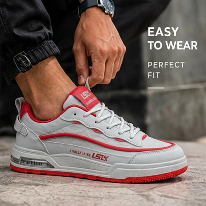 গ্রে & রেড | Men’s Premium Casual Sneakers – 322 RED & Gray