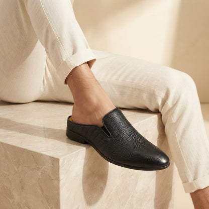 তুর্কি INSPIRED BLACK অক্সফোর্ড Luxury Men’s Half Shoe