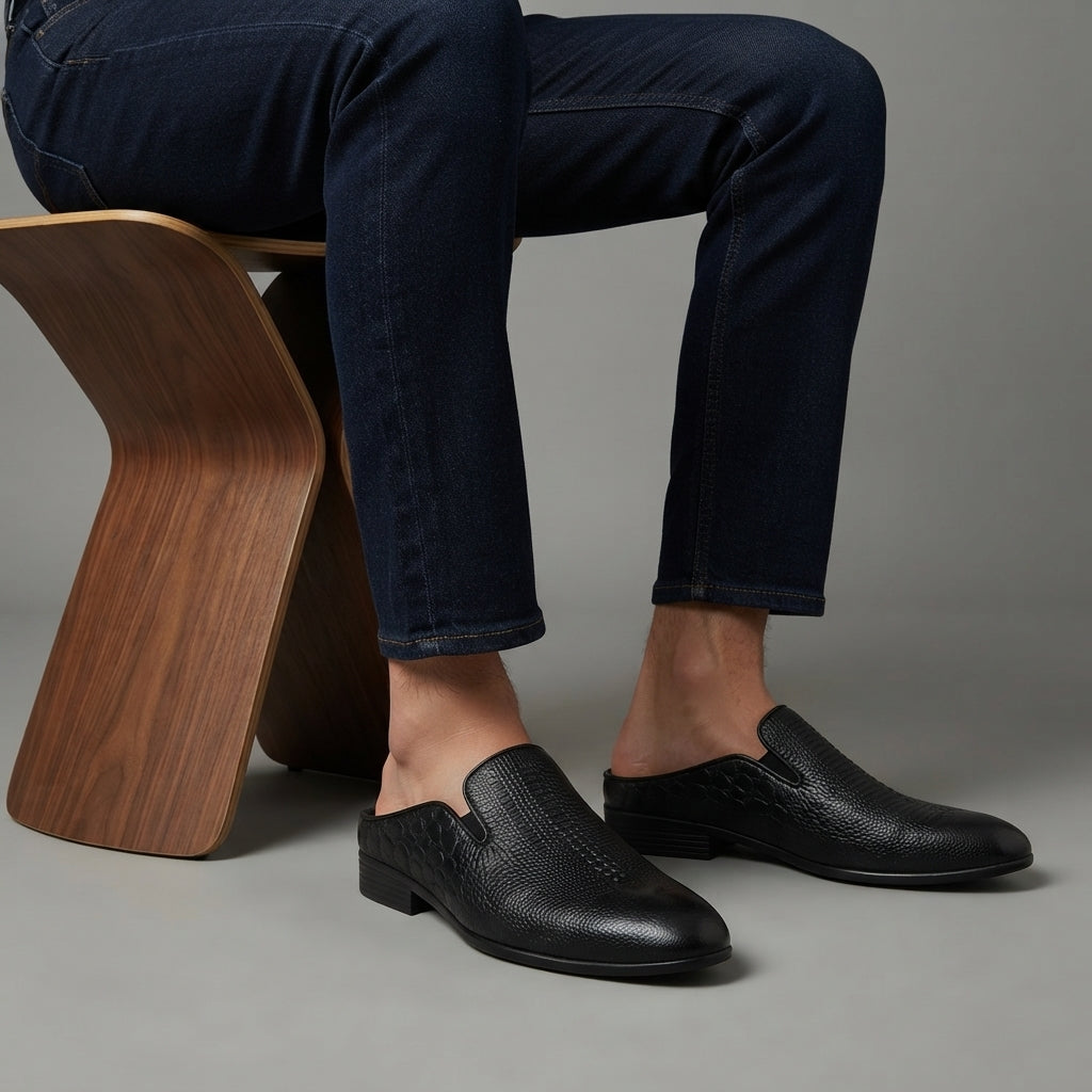 তুর্কি INSPIRED BLACK অক্সফোর্ড Luxury Men’s Half Shoe