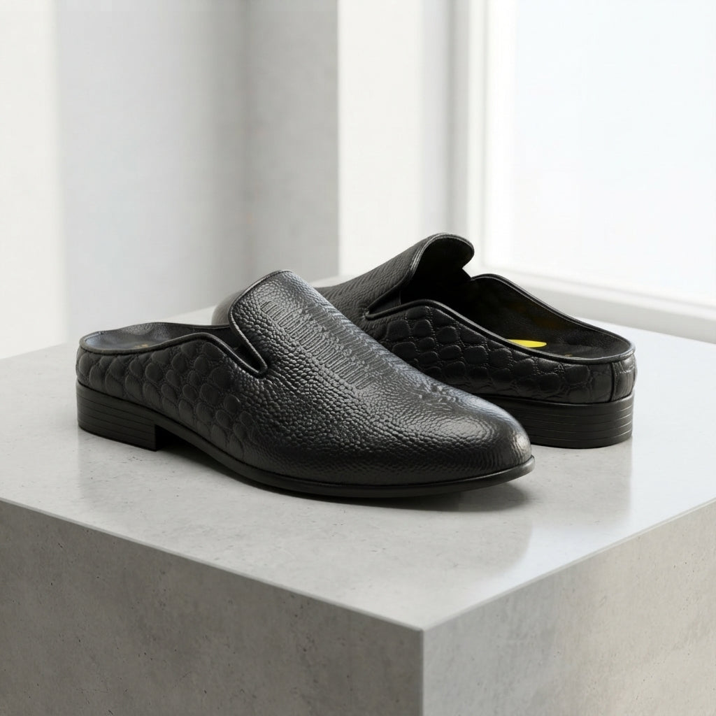 তুর্কি INSPIRED BLACK অক্সফোর্ড Luxury Men’s Half Shoe