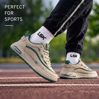 গ্রিন & ক্রিম | Men’s Premium Casual Sneakers – 322 Green & Cream