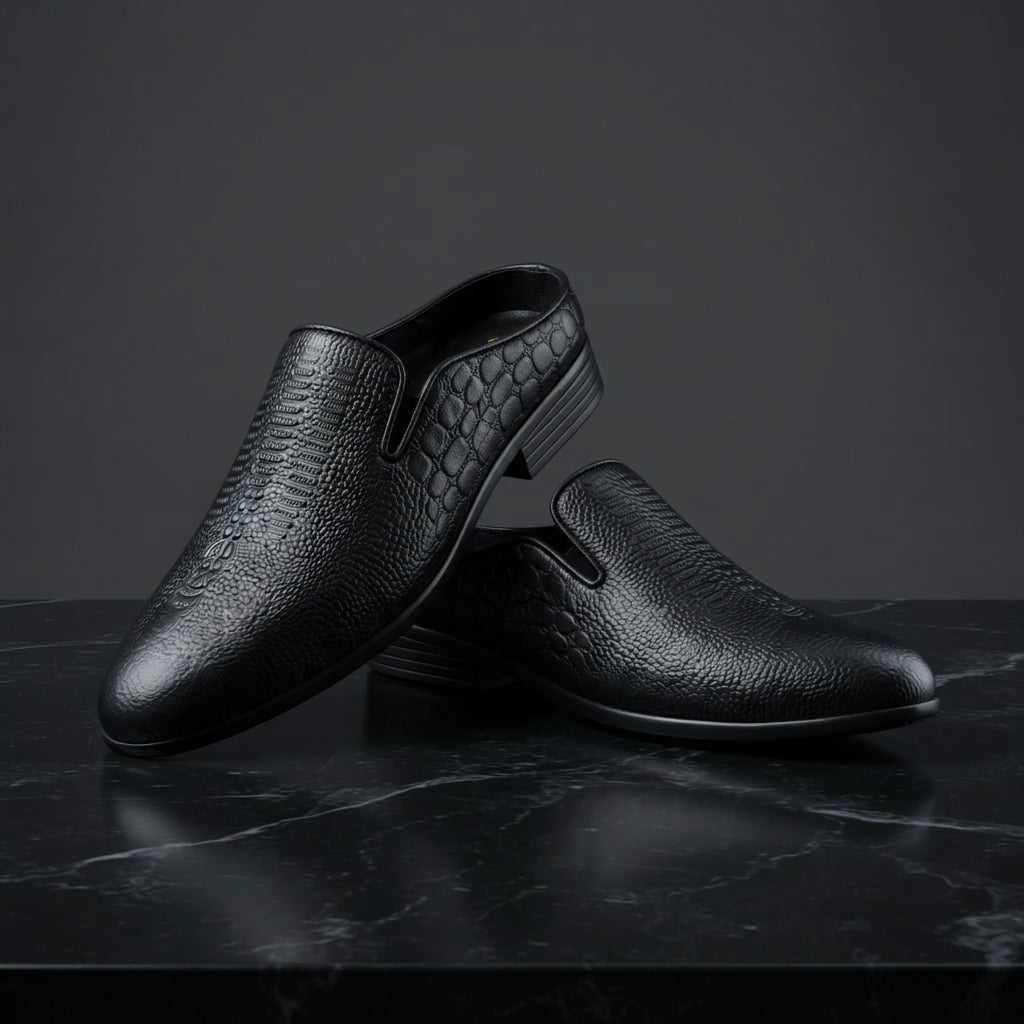 তুর্কি INSPIRED BLACK অক্সফোর্ড Luxury Men’s Half Shoe