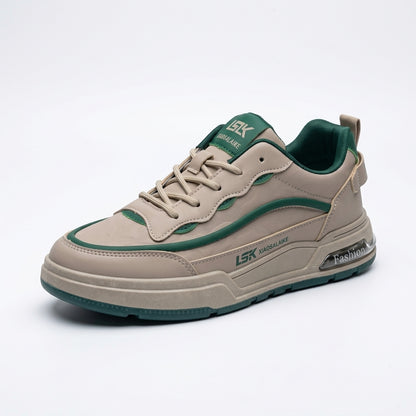 গ্রিন & ক্রিম | Men’s Premium Casual Sneakers – 322 Green & Cream