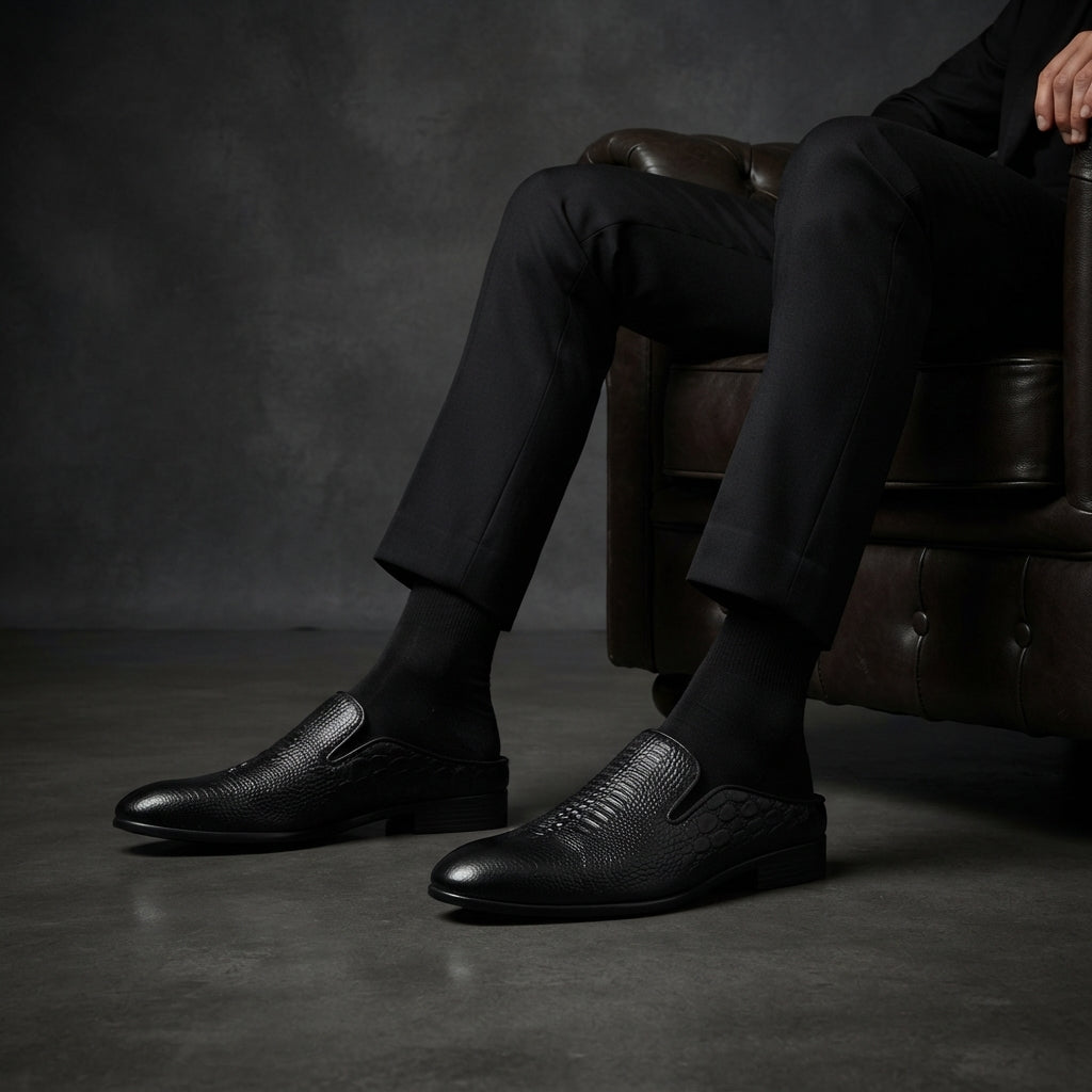 তুর্কি INSPIRED BLACK অক্সফোর্ড Luxury Men’s Half Shoe