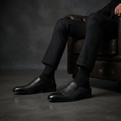 তুর্কি INSPIRED BLACK অক্সফোর্ড Luxury Men’s Half Shoe