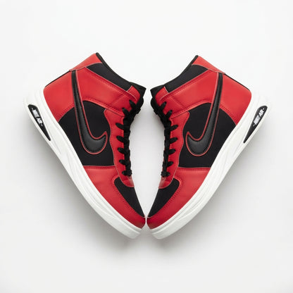 High Neck Sneakers For Men Red-5210