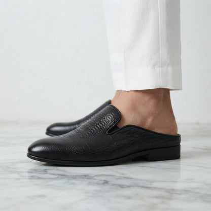 তুর্কি INSPIRED BLACK অক্সফোর্ড Luxury Men’s Half Shoe