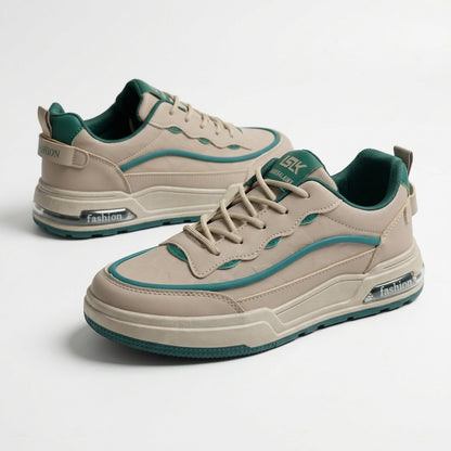 গ্রিন & ক্রিম | Men’s Premium Casual Sneakers – 322 Green & Cream