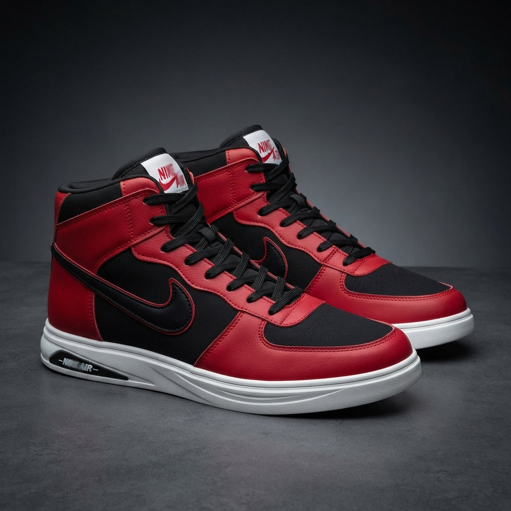 High Neck Sneakers For Men Red-5210