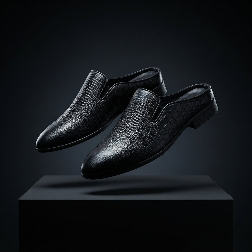 তুর্কি INSPIRED BLACK অক্সফোর্ড Luxury Men’s Half Shoe