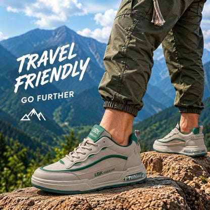 গ্রিন & ক্রিম | Men’s Premium Casual Sneakers – 322 Green & Cream