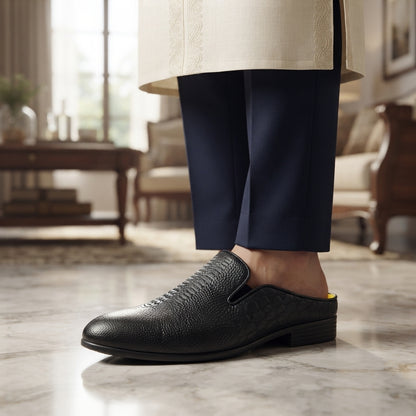 তুর্কি INSPIRED BLACK অক্সফোর্ড Luxury Men’s Half Shoe