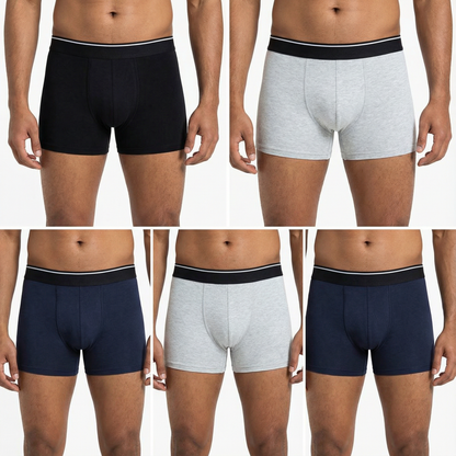 3-Piece Pack Men’s Cotton Underwear - পুরুষদের কটন বক্সার – GRAY,BLACK,BLUE