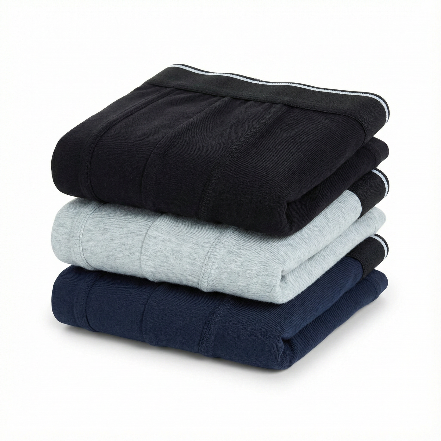 3-Piece Pack Men’s Cotton Underwear - পুরুষদের কটন বক্সার – GRAY,BLACK,BLUE