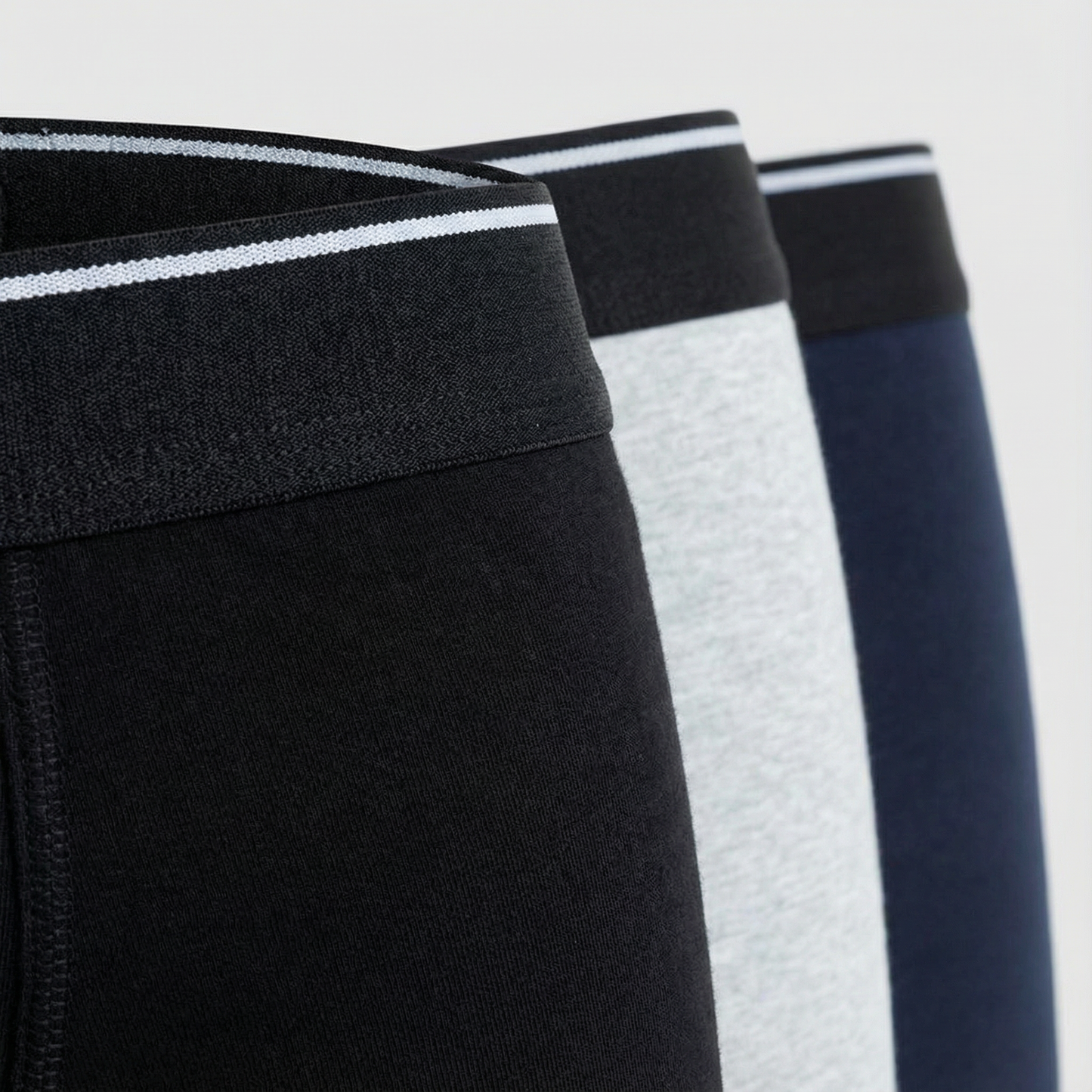 3-Piece Pack Men’s Cotton Underwear - পুরুষদের কটন বক্সার – GRAY,BLACK,BLUE