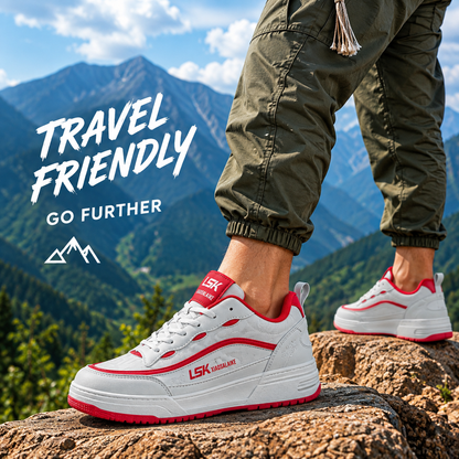 গ্রে & রেড | Men’s Premium Casual Sneakers – 322 RED & Gray